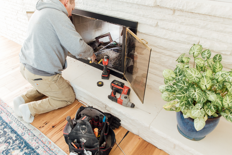 gas fireplace insert installation example